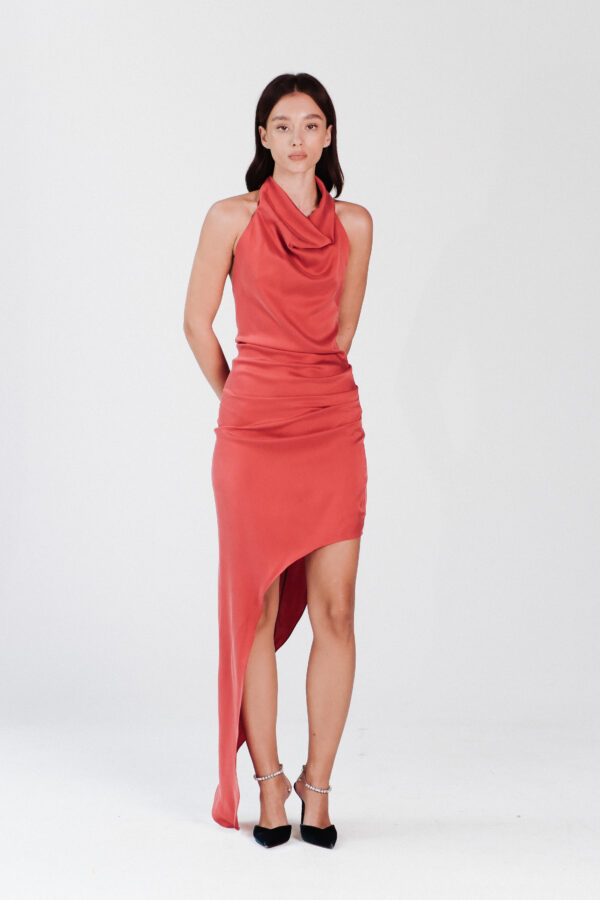 Elegant Tail Dress - Imperial Red