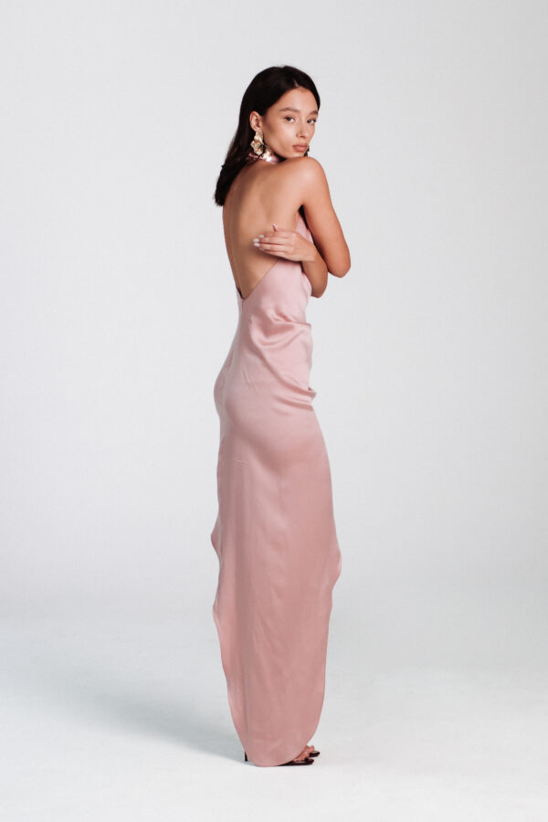 Elegant Tail Dress - Blush Pink