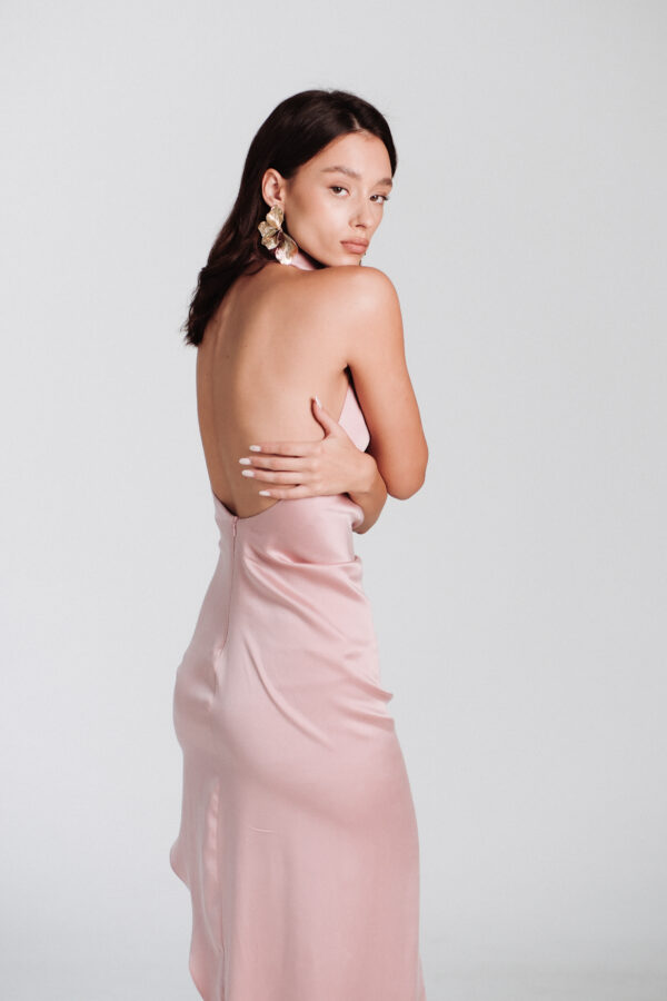 Elegant Tail Dress - Blush Pink