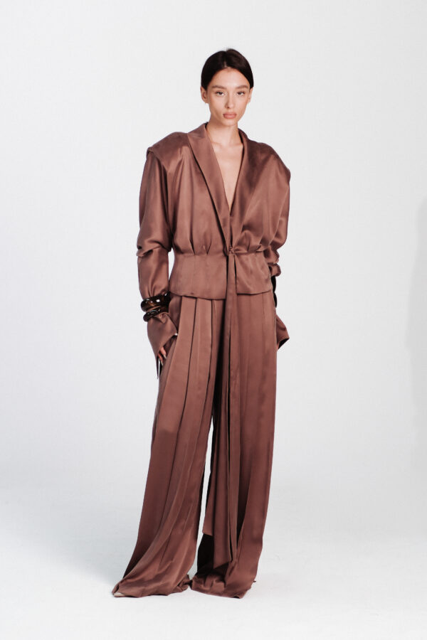 Power Bow Suit Pants